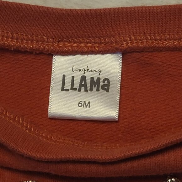 Laughing Llama Cute Like Mommy Baby Girl Long Sleeve Top 6M Red Orange - Picture 3 of 10